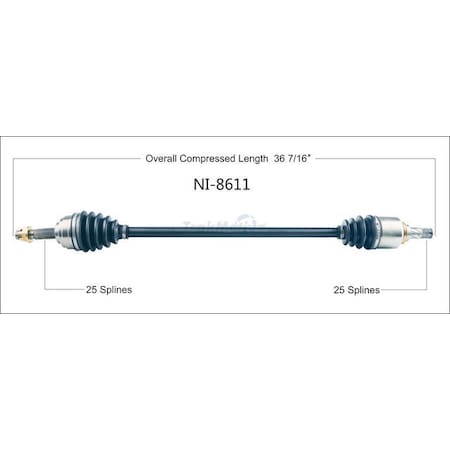 Surtrack Axle Cv Axle Shaft, Ni-8611 NI-8611